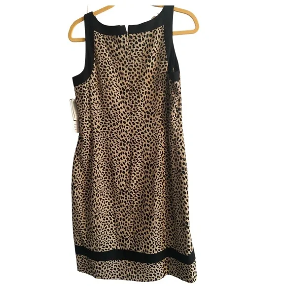 Lennie NY | Dresses | Lennie Lny Womens Linen Dress Sleeveless Blacktan  Cheetah Print Sz Back Zip | Poshmark